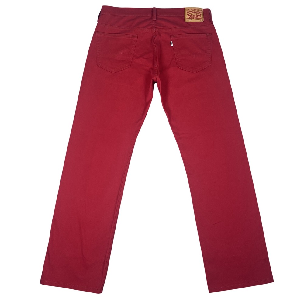 Levi's 569 Loose Straight Jeans Mens 34x34(36x34 Actual) Red Relaxed Fit Denim